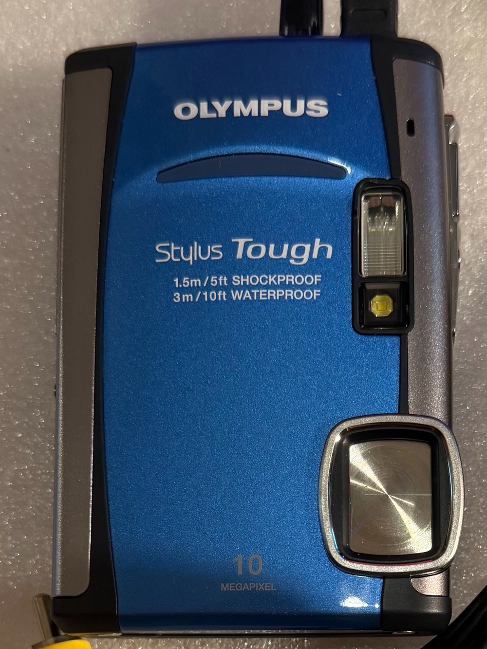 Olympus Stylus Tough Metallic Blue Compact Camera with Silver Accents NWOT